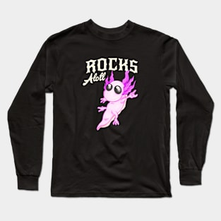 Rocksalotl Axolotl Funny Salamander Rocker Long Sleeve T-Shirt